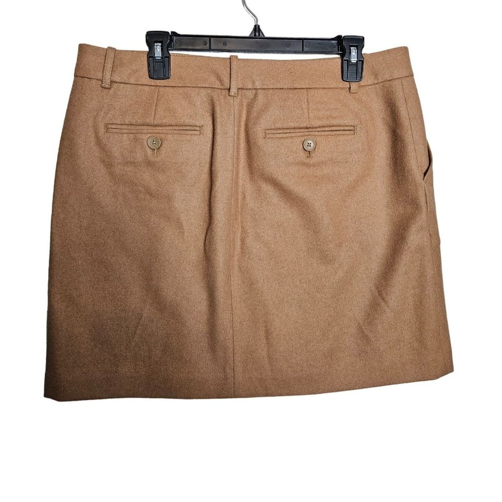 Eddie Bauer Wool Blend Mercer Fit Button Front Short Skirt Women 12P W/Pockets - Picture 3 of 10